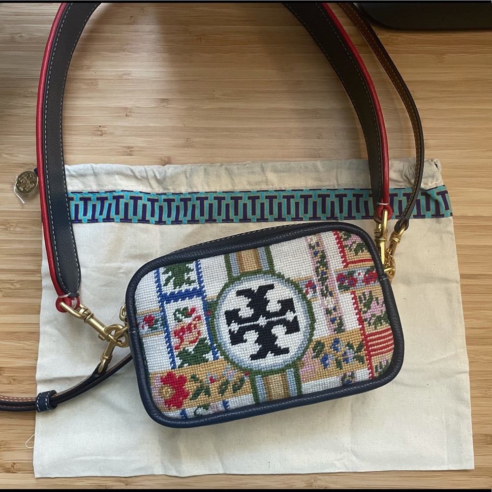 Tory Burch needlepoint crossbody bag
